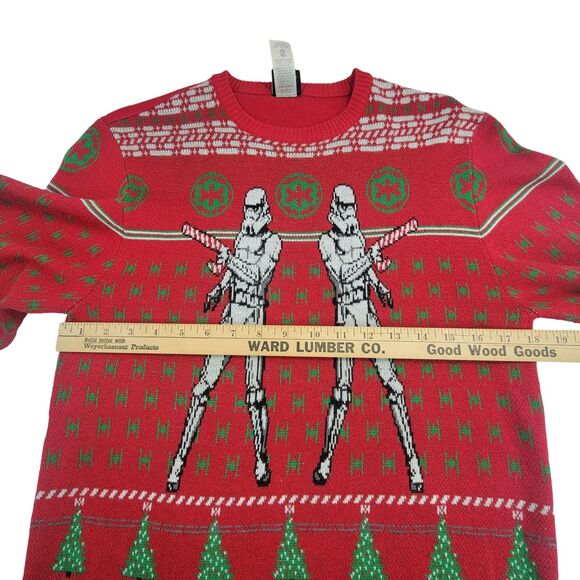 Star Wars Ugly Christmas Sweater Stormtroopers Unisex Small Red Green White - Picture 3 of 9